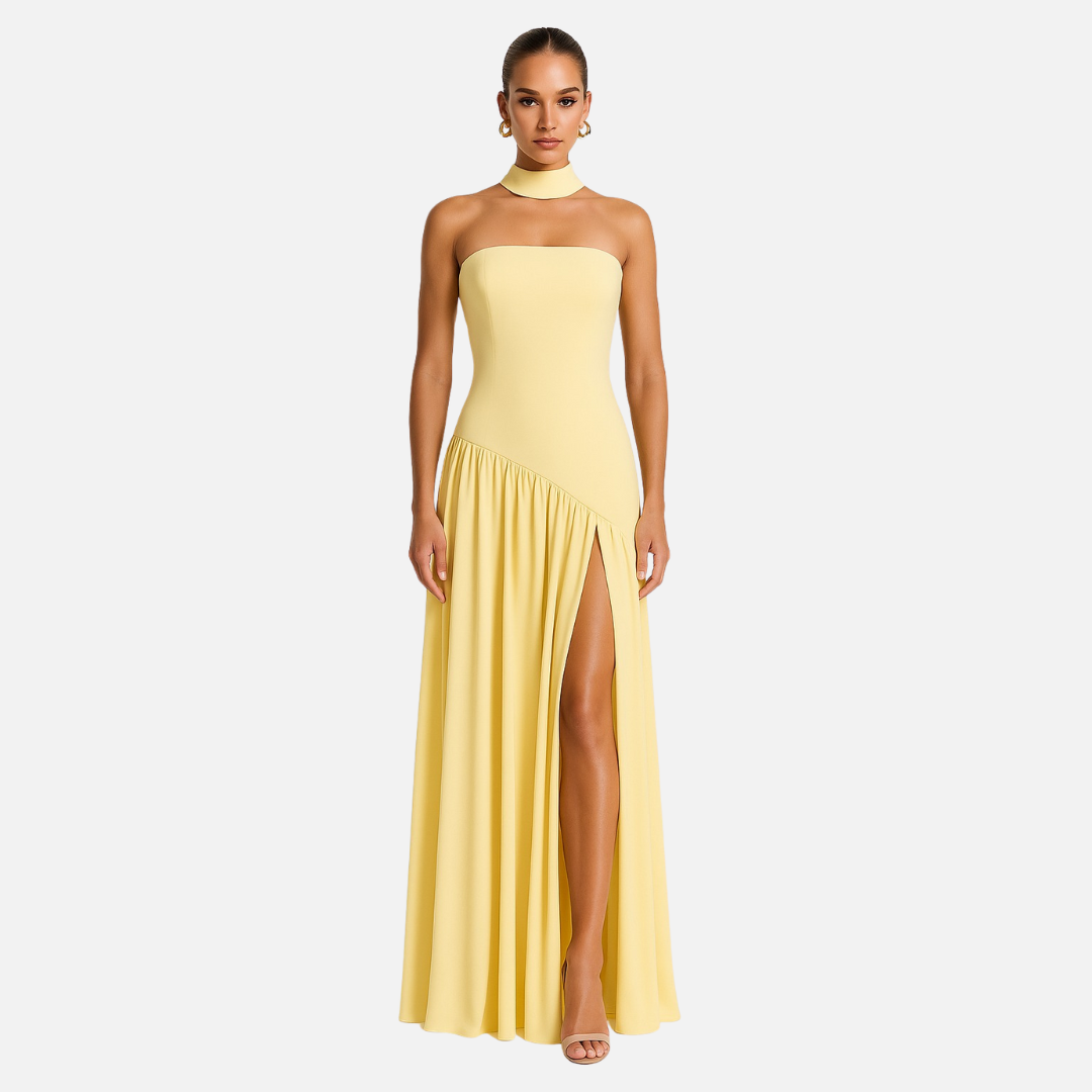 Elegant Evening Dress Strapless Maxi Gown