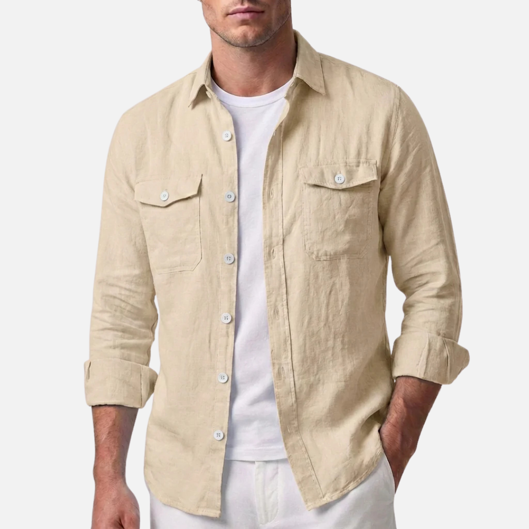 Men's Casual Long Sleeve Button-Down Shirt