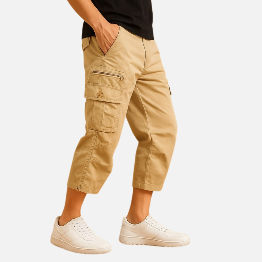 Men's 3/4 Cargo Shorts - Multi-Pocket