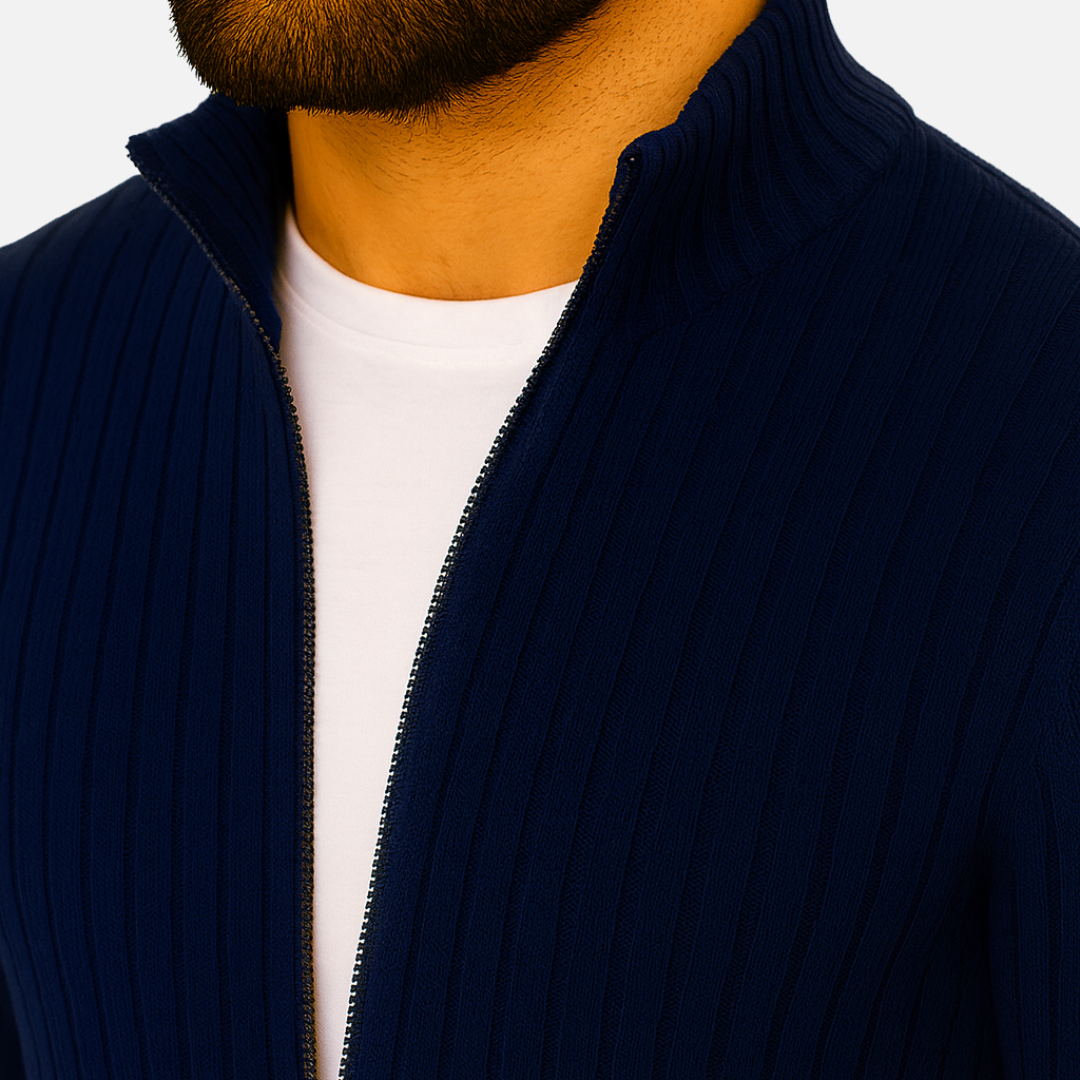 Men's Zipped Cardigan – Stylish Knitted Jacket