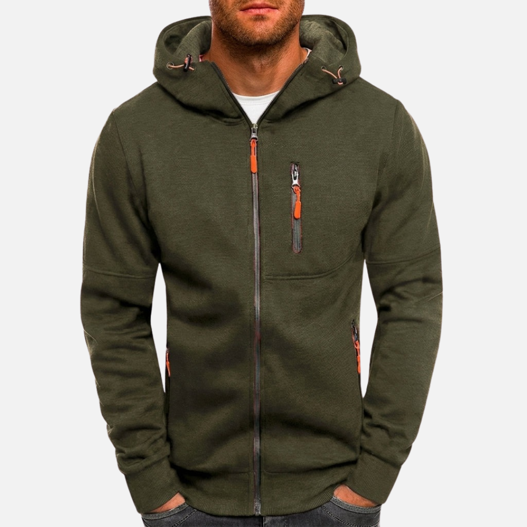 Men’s Jacket Full-Zip Hooded with Utility Pockets