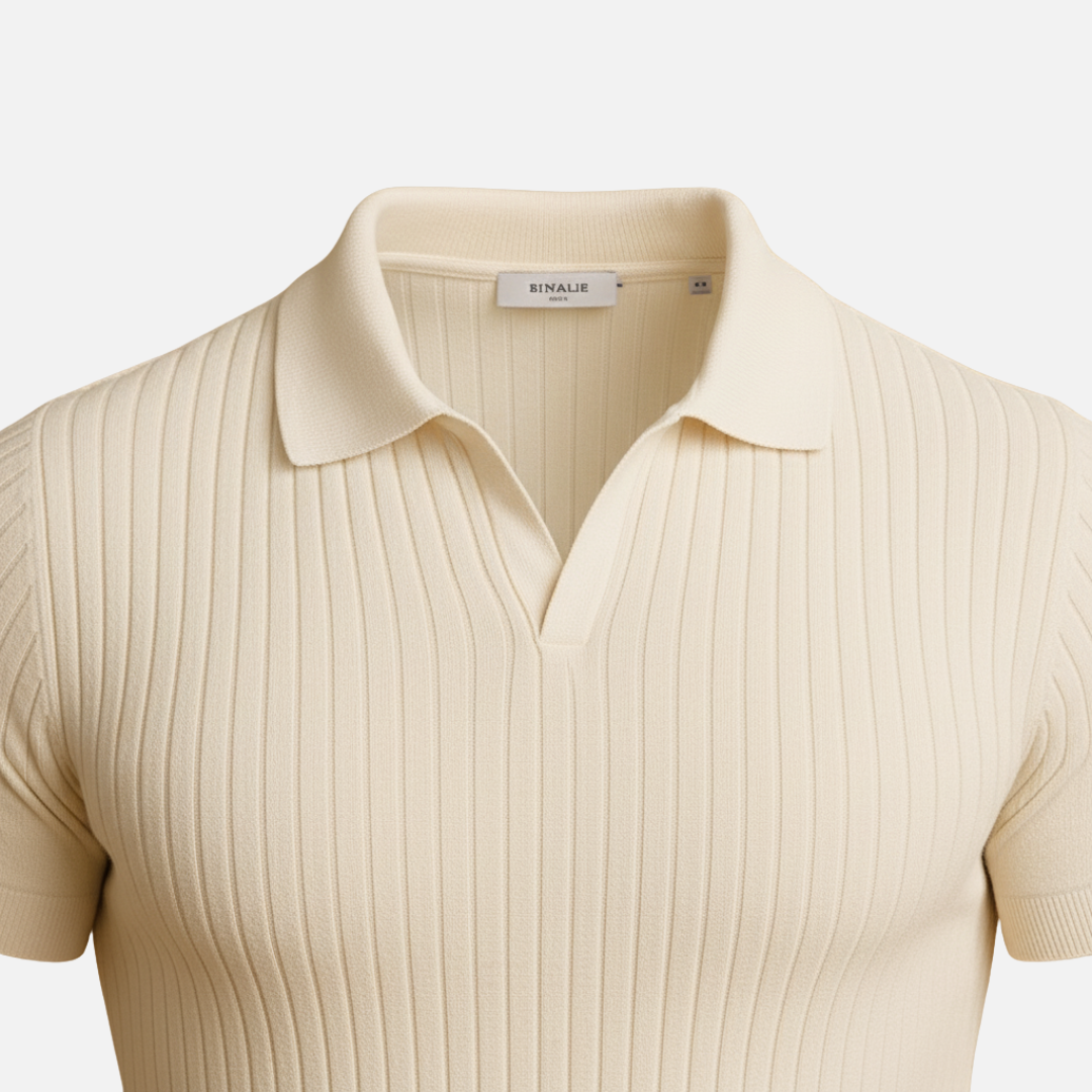 Men’s Slim Fit Ribbed Polo Shirt – Short Sleeve Polo