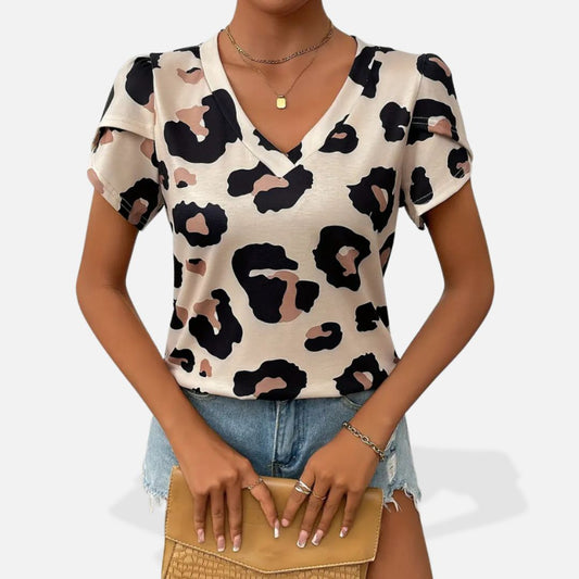 Elara | Women’s Breathable Leopard Print T-Shirt