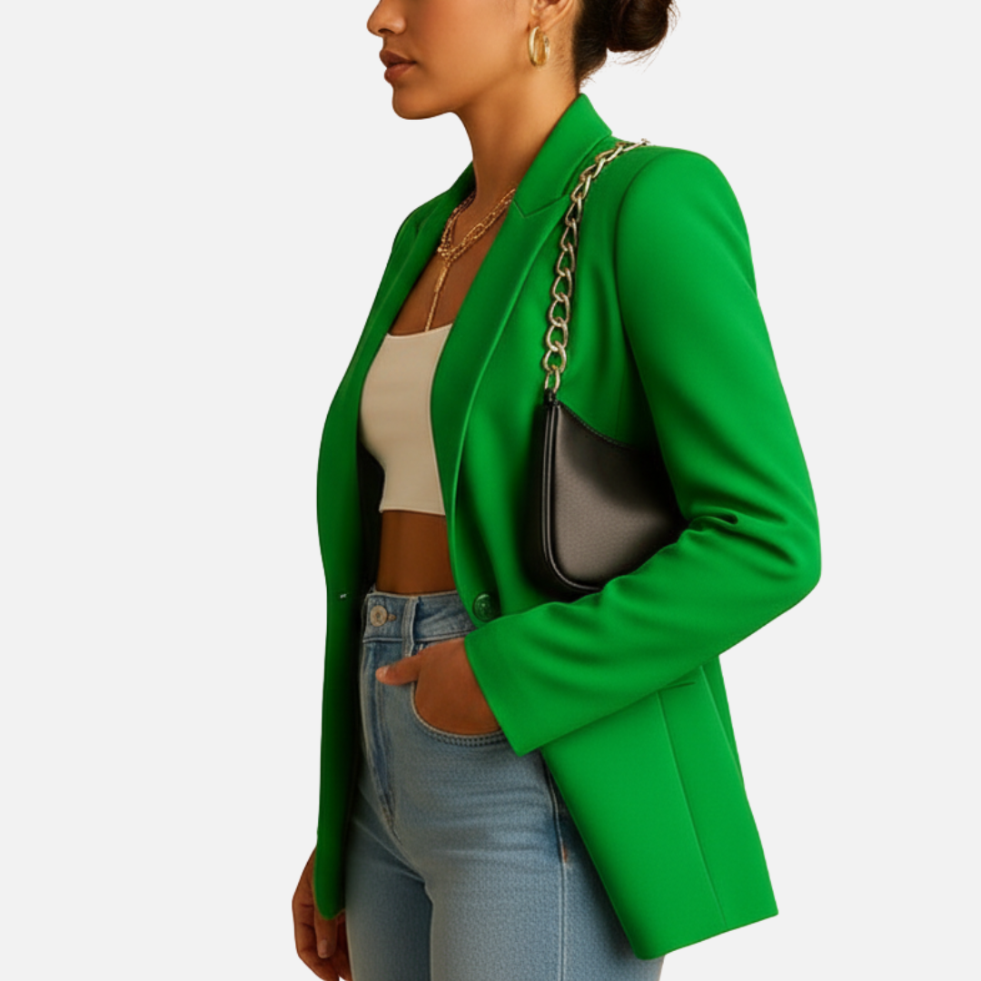 Women’s Casual Elegant Blazer - Tailored Single-Button Jacket