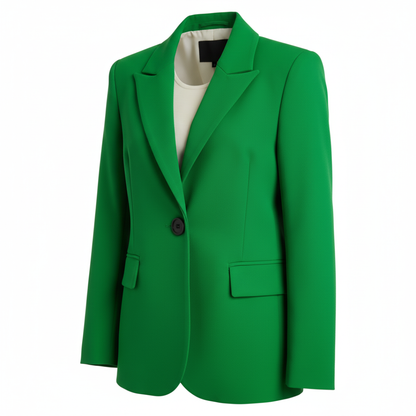 Women’s Casual Elegant Blazer - Tailored Single-Button Jacket