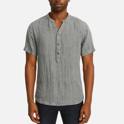Casual Linen Shirt – Breathable Men's Polo Shirt