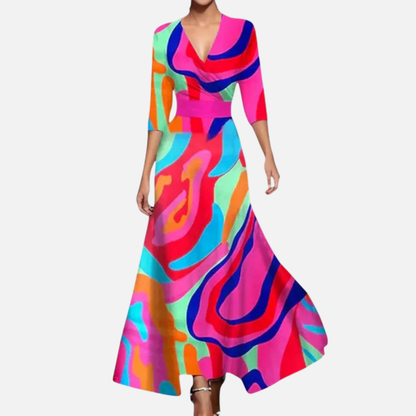 Women's Abstract Print Maxi Dress