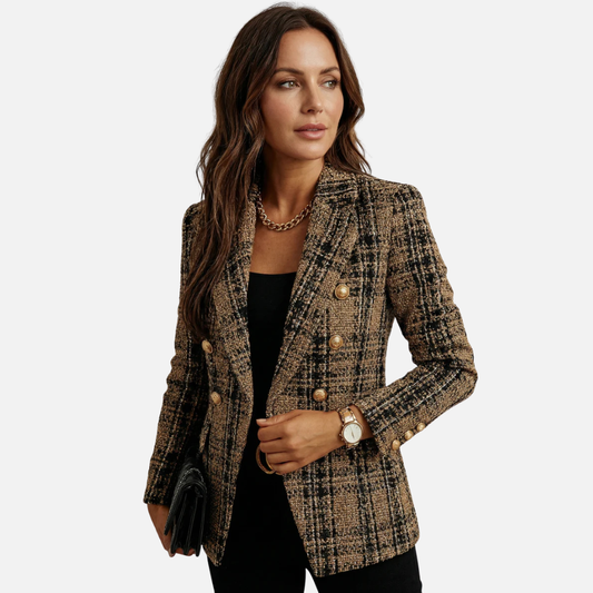 Zaras | Plaid Double Breasted Blazer
