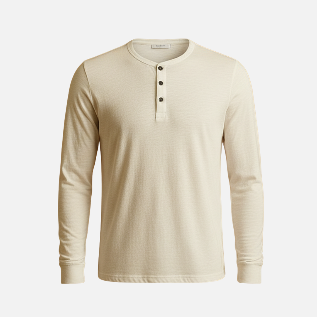 Men’s Long Sleeve Shirt – Soft Linen Blend Casual Top