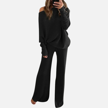 Women’s Off-Shoulder Knit Lounge Set Loungewear