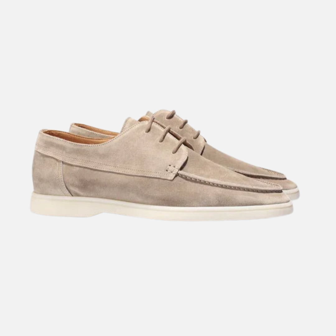 Men's Suede Derby Shoes - Casual Boat Shoe Style Loafers