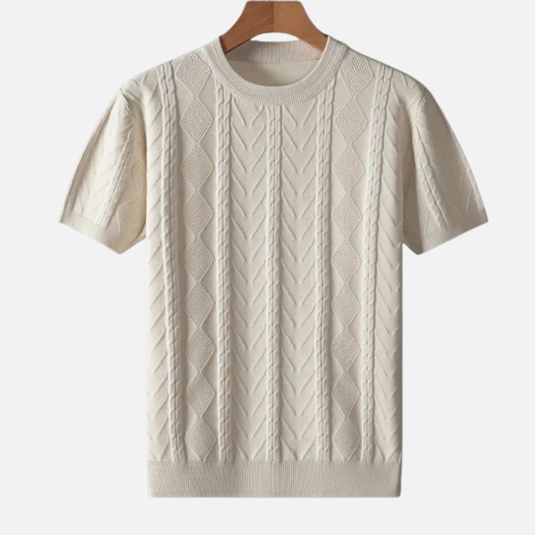 Elara | Men’s Textured Cable Knit T-Shirt