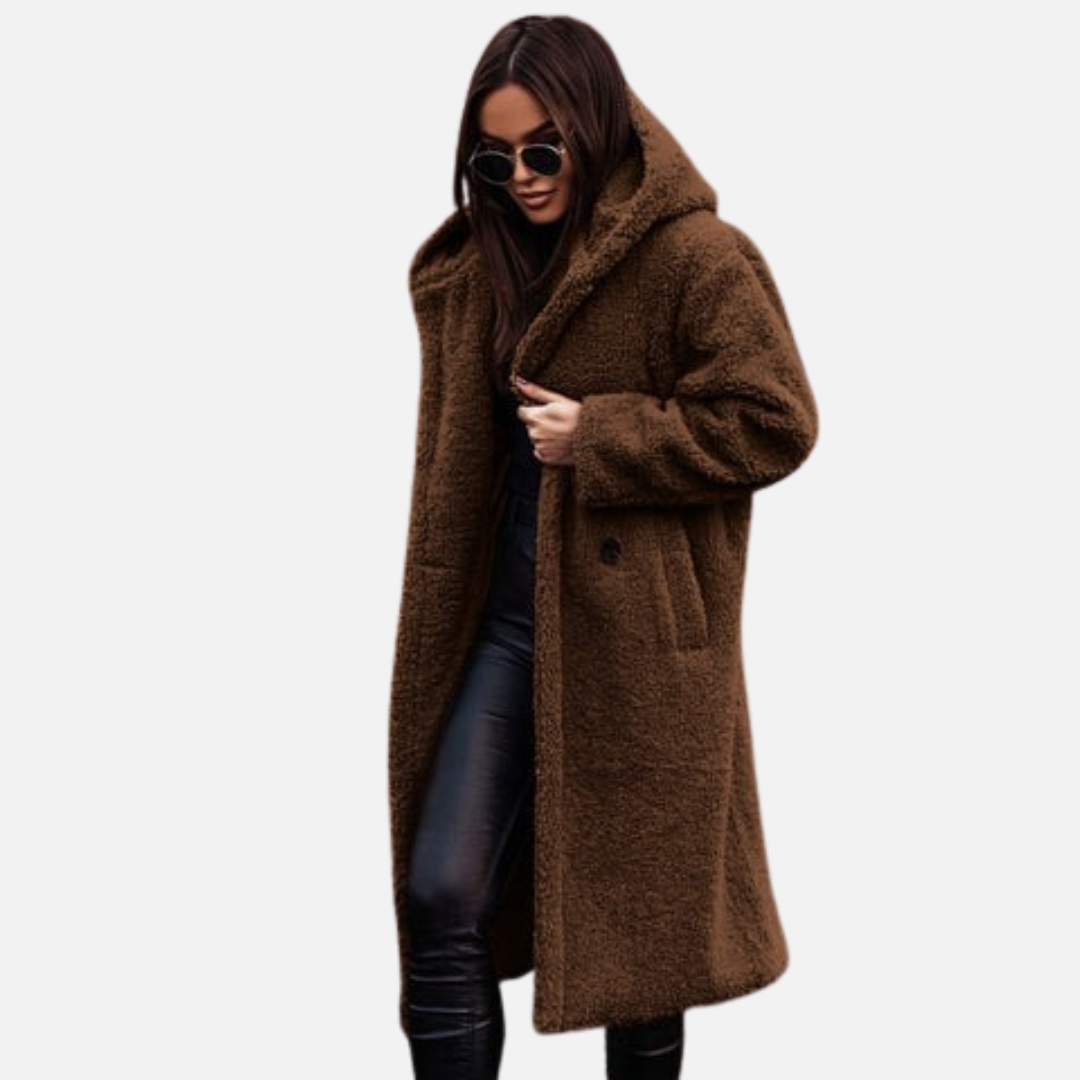 Women's Long Teddy Overcoat