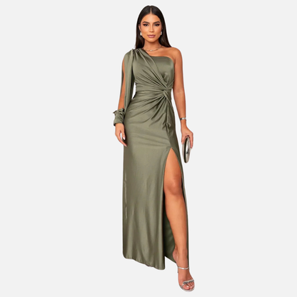 Women’s Off Shoulder Satin Evening Dres