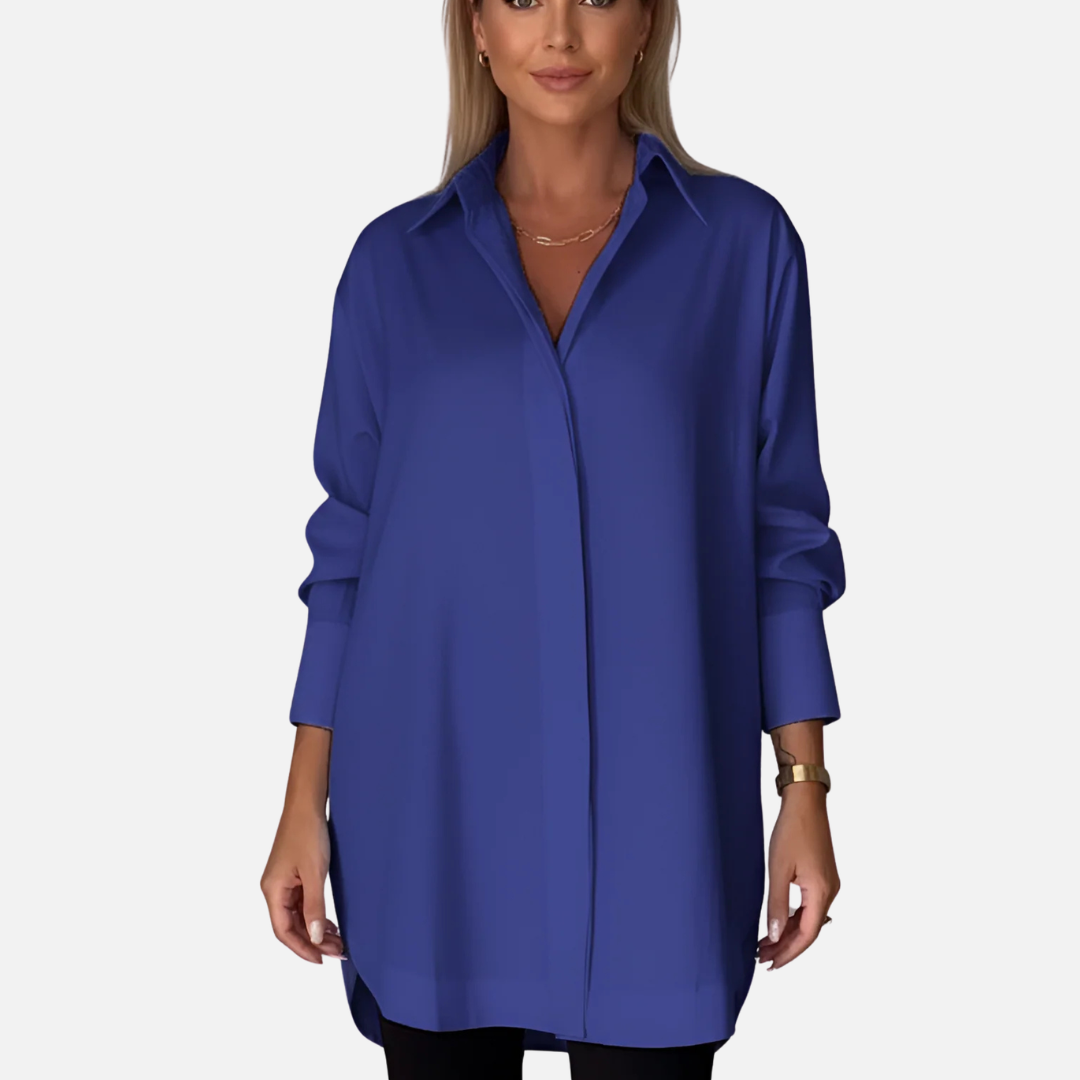 Women's Oversized Button Down Tunic Shirt