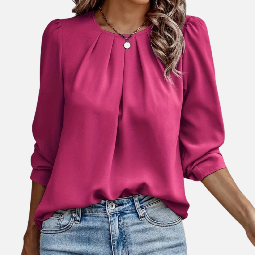 Women’s Elegant Pleated Neck Blouse