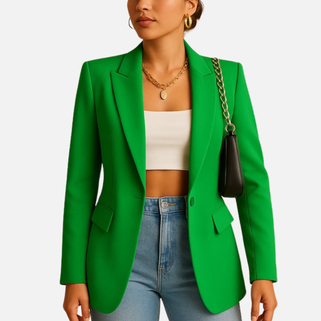 Women’s Casual Elegant Blazer - Tailored Single-Button Jacket