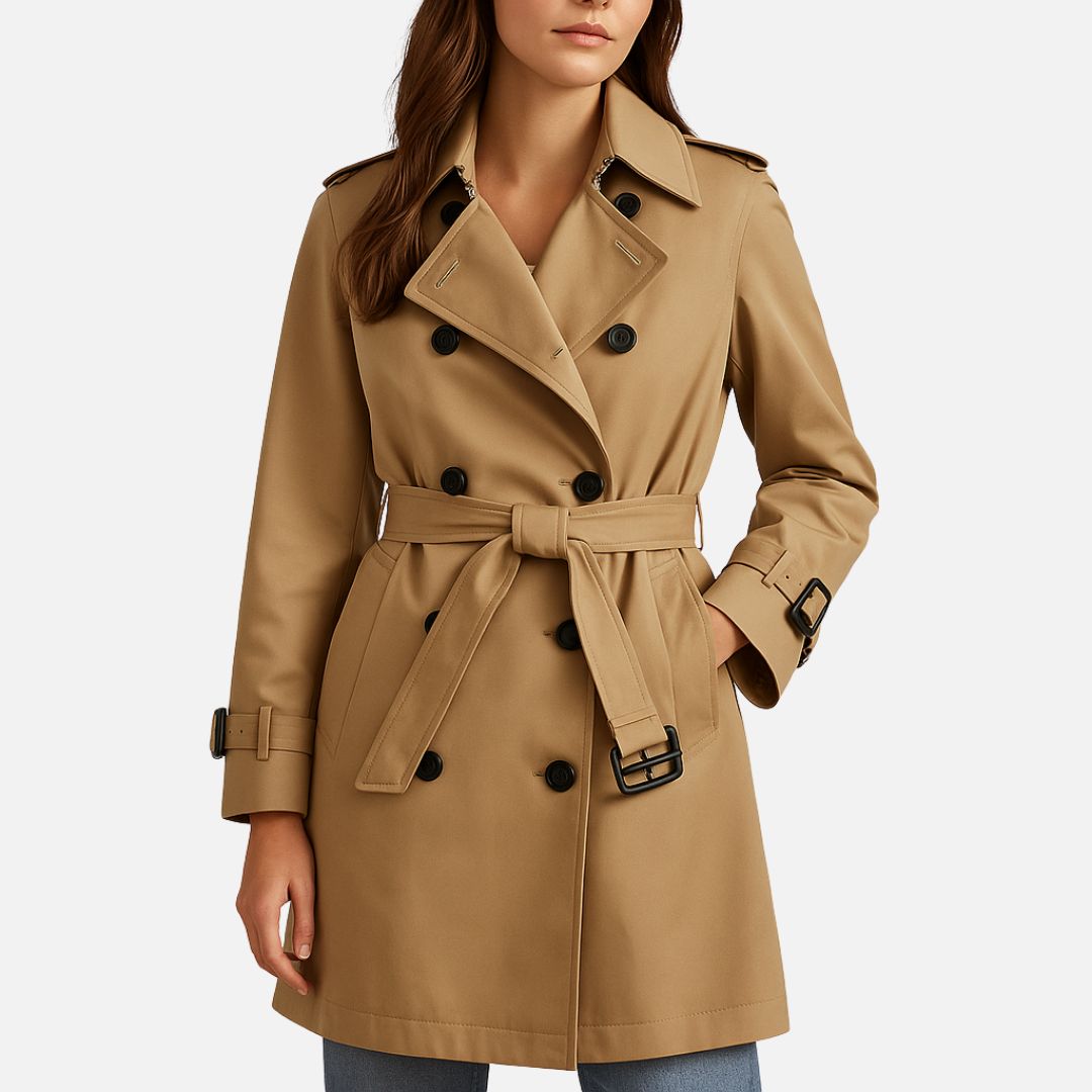 Women's Trenchcoat Jacket - Elegant Belted Jacket