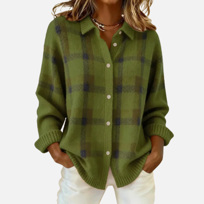 Melissa | Women's Plaid Button Down Shirt Oversized Long Sleeve