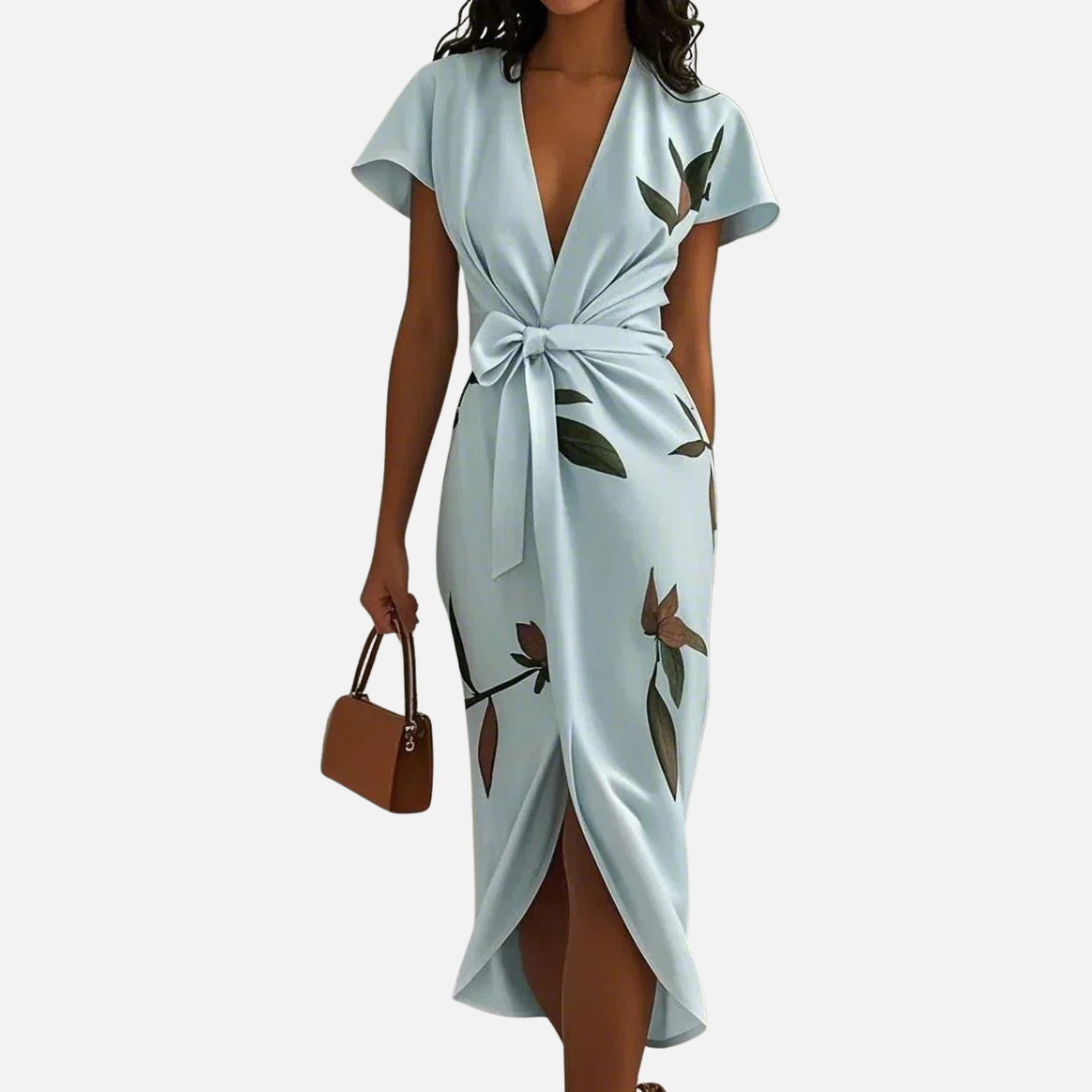 Women's Boho Wrap Midi Dress