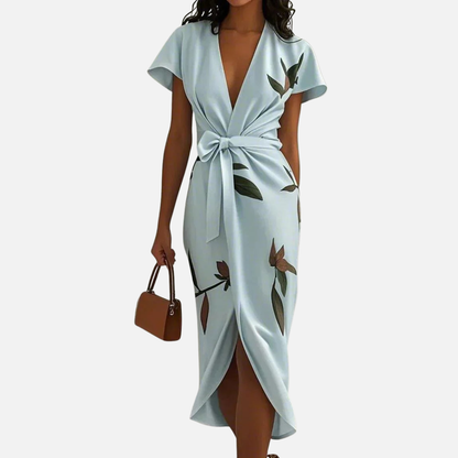 Women's Boho Wrap Midi Dress