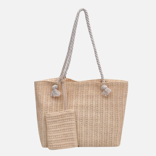 Woven Summer Tote Bag with Rope Handles