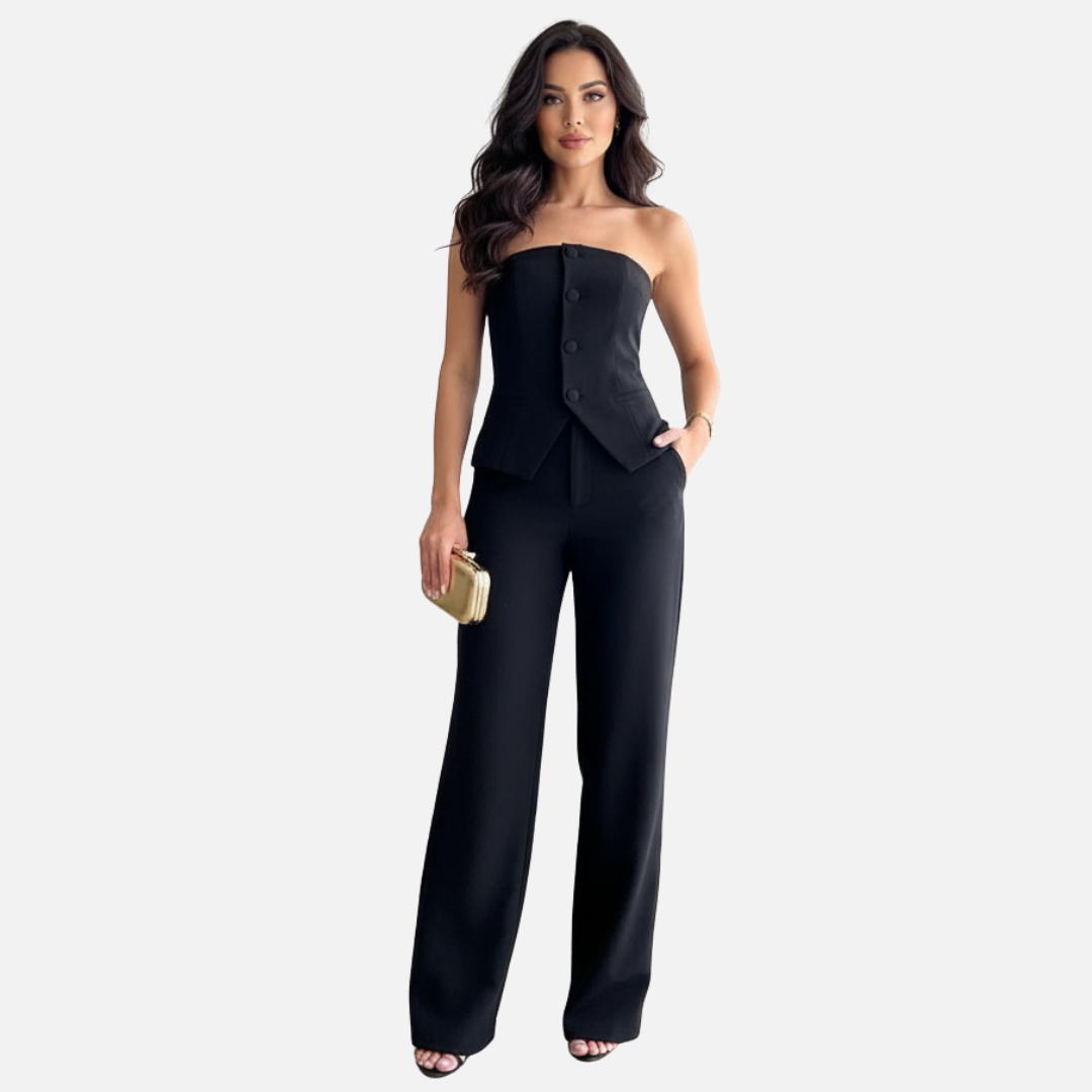 Women's Chic Strapless Pantsuit – Jumpsuit