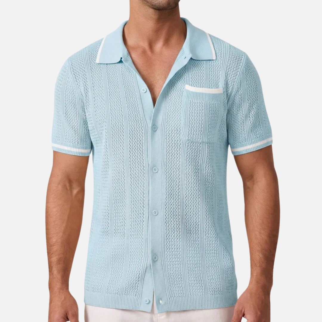 Men's Breathable Knit Polo T-Shirt