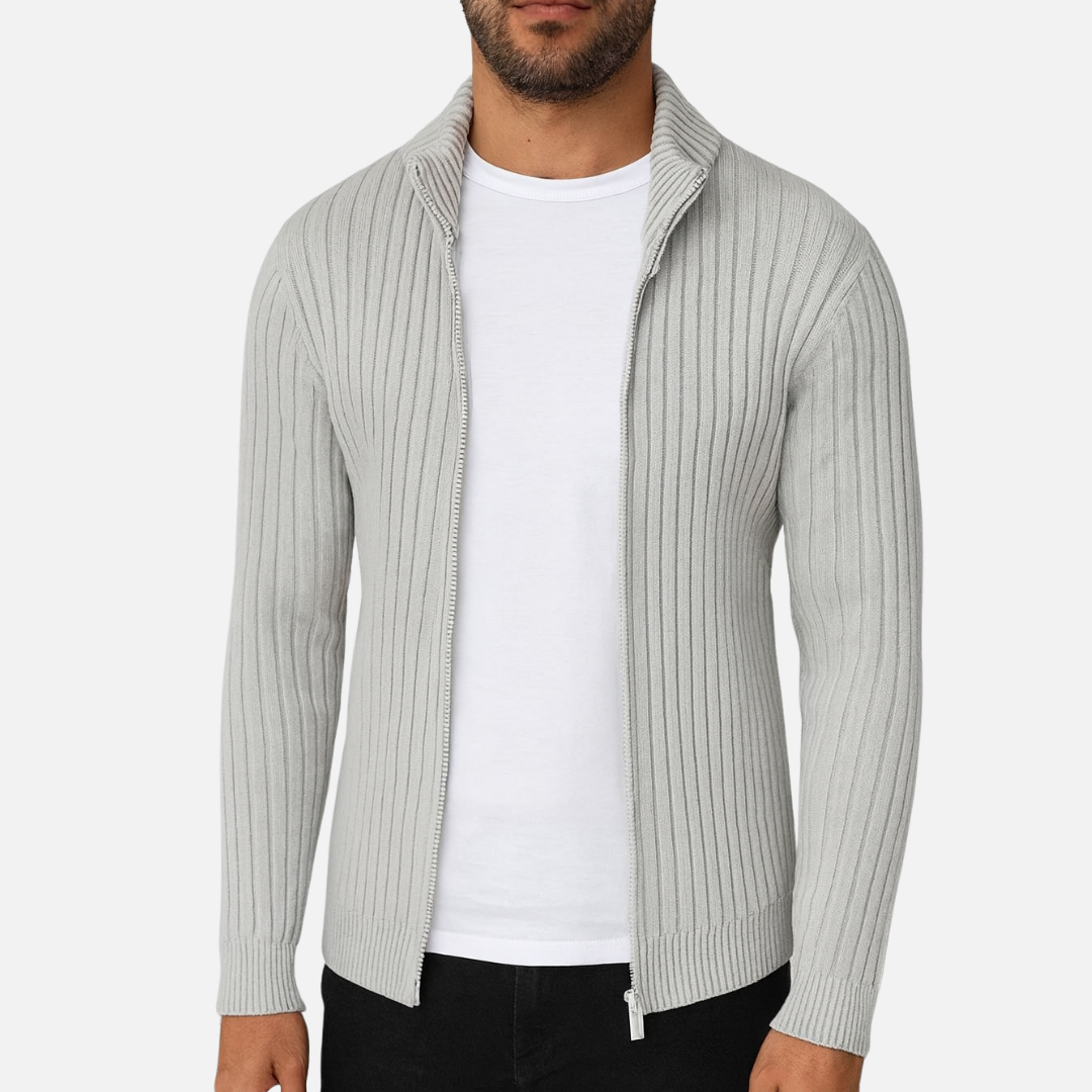 Men's Zipped Cardigan – Stylish Knitted Jacket