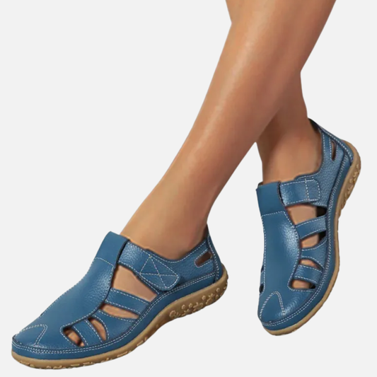 Women's Leather Walking Sandals - Comfortable Arch Support Shoes