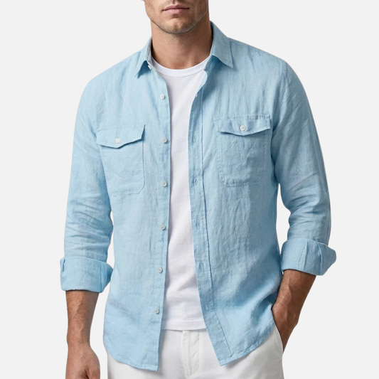 Men's Casual Long Sleeve Button-Down Shirt