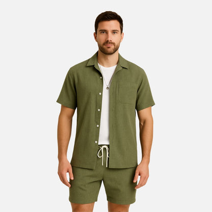 Men's Linen Outfit Set - Breathable 2 Piece Set