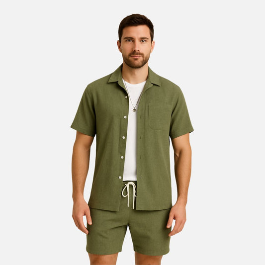 Men's Linen Outfit Set - Breathable 2 Piece Set