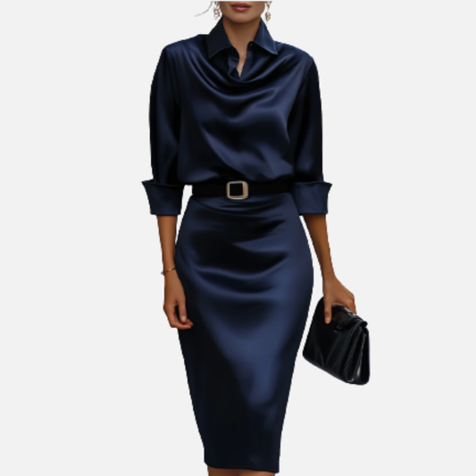 Elegant Satin Midi Dress