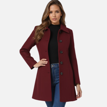 Women's Tailored Single-Breasted Wool Coat