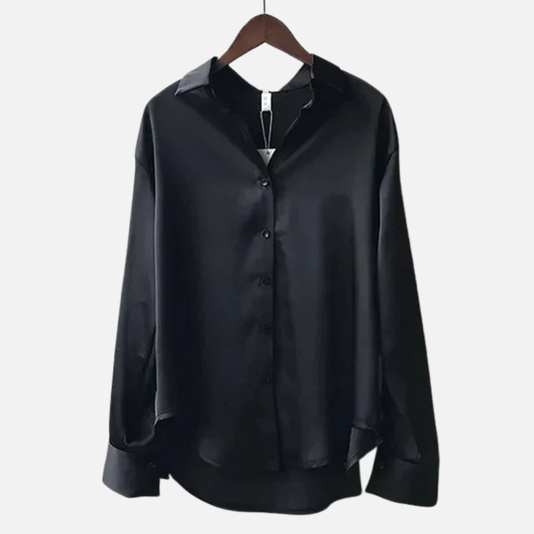 Women’s Satin Button-Up Blouse