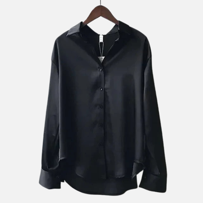 Women’s Satin Button-Up Blouse