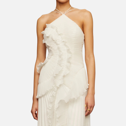 Women’s Pleated Ruffle Evening Dress