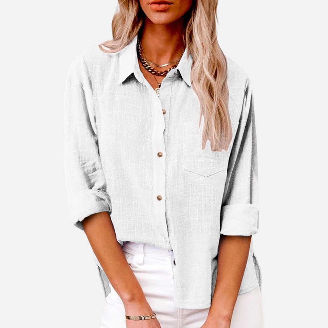 Women's Button-Down Linen Blouse