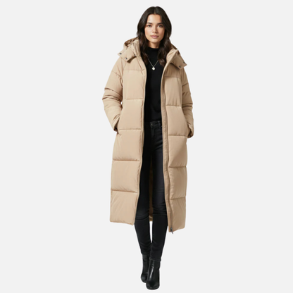 Women’s Long Puffer Jacket with Hood
