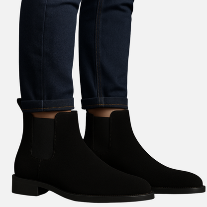 Men’s Suede Boots –  Classic Ankle Boots with Chelsea Heel