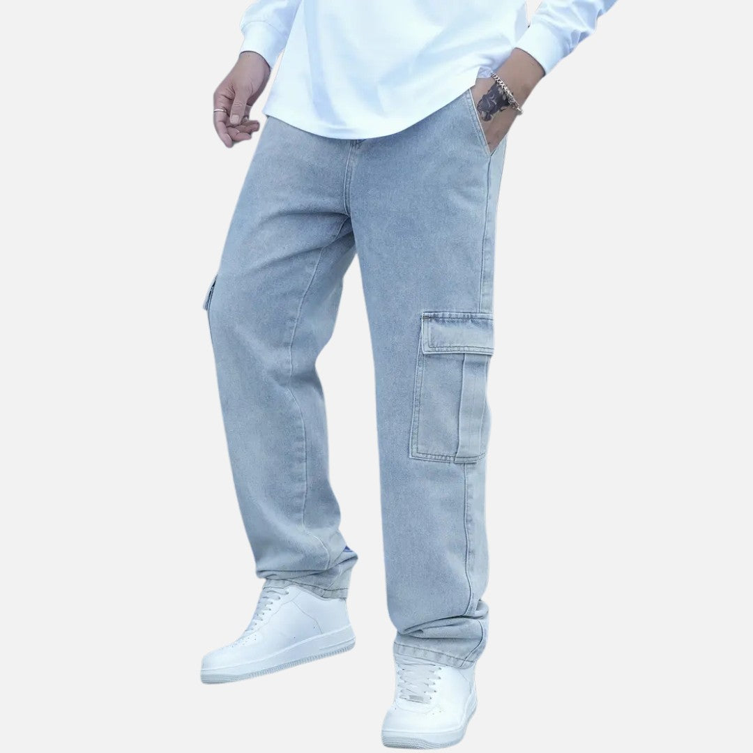 Elara | Men’s Straight Fit Denim Cargo Pants