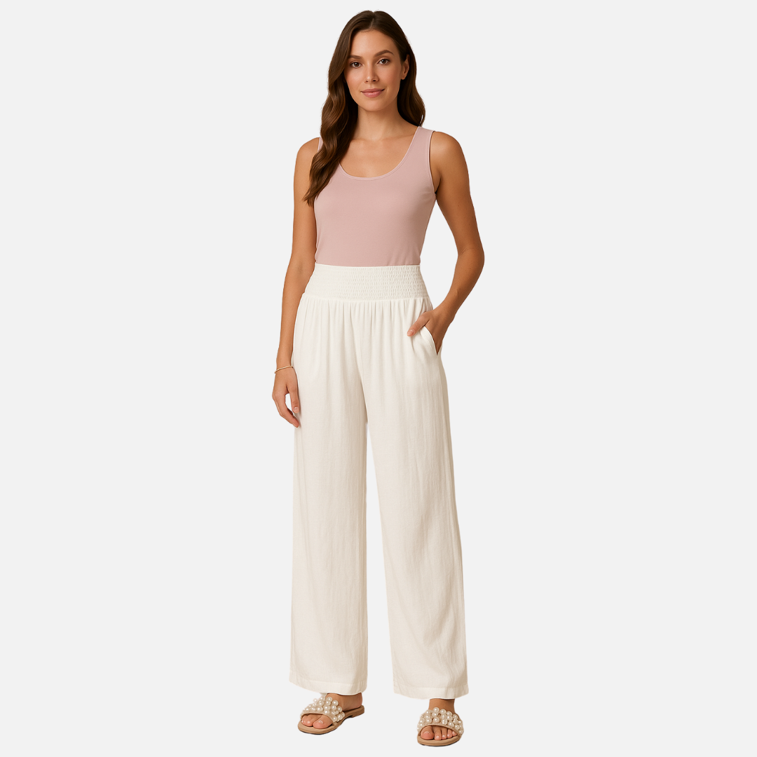 Women's Casual Linen Pants - Long Linen Pants