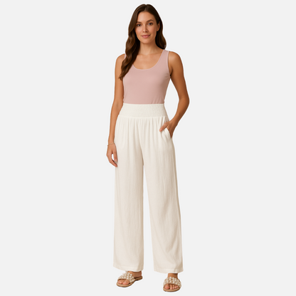 Women's Casual Linen Pants - Long Linen Pants