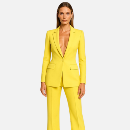 Women's Tailored Blazer & Matching Trousers Suit Set