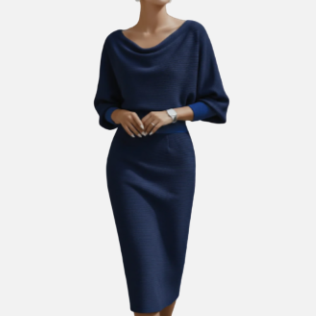 Women's Cowl Knit Midi Dress