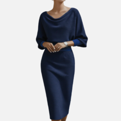 Women's Cowl Knit Midi Dress