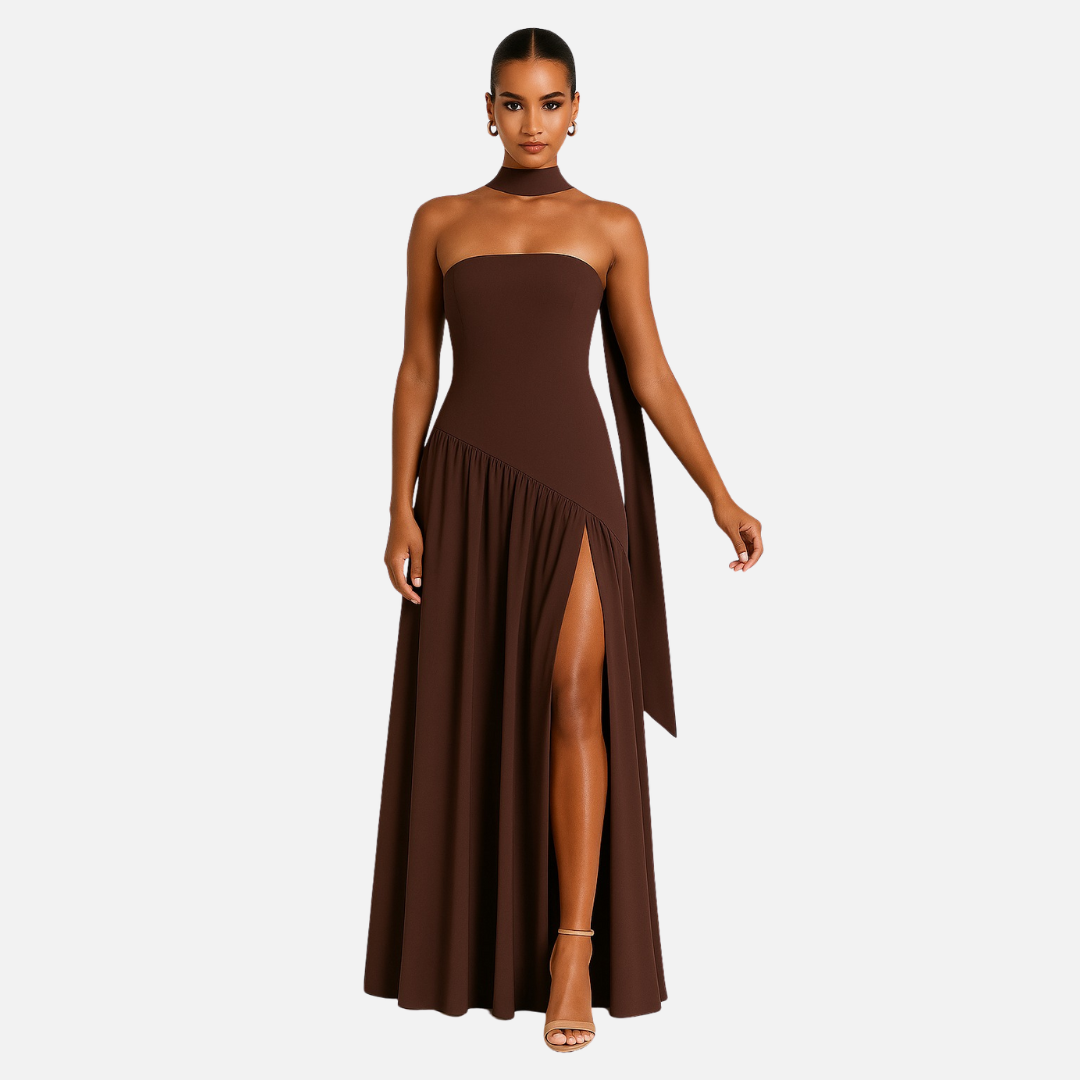 Elegant Evening Dress Strapless Maxi Gown