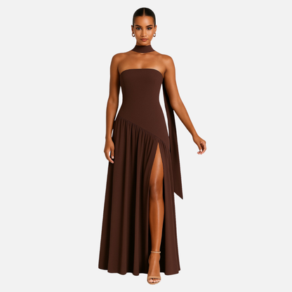 Elegant Evening Dress Strapless Maxi Gown
