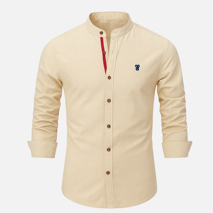 Men’s Button-Up Linen Shirt – Casual Collar